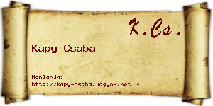 Kapy Csaba névjegykártya