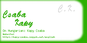 csaba kapy business card